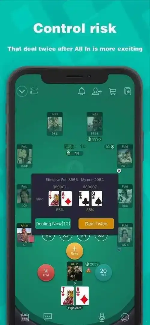 牌桌位置与盲注标识示意图
